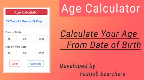 1974-2023|Age Calculator